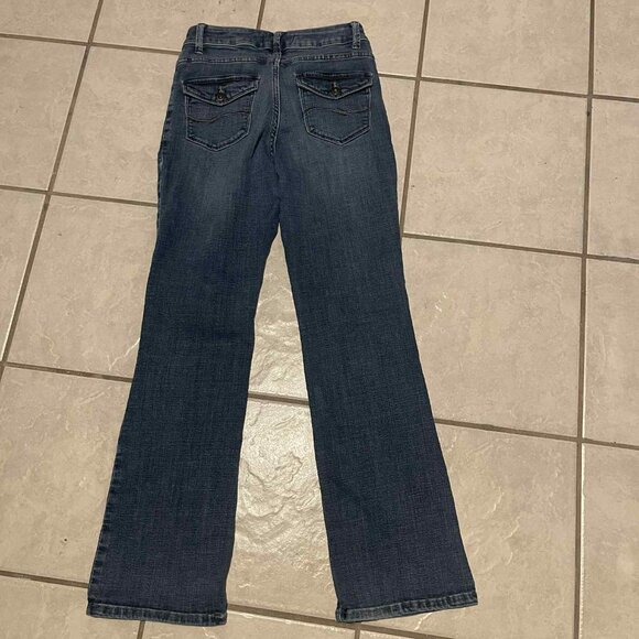 Women's Lee‎ Platinum Label Jeans Size 8 Blue Dark Wash Curvy Fit Bootcut - Picture 1 of 5